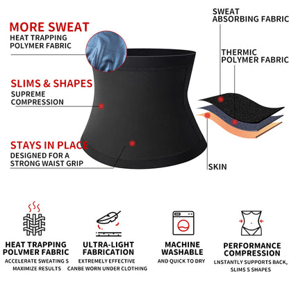 Men's Sauna Body Shaper Waist Trainer Slimming Belt