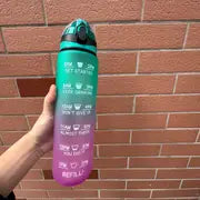 32 Oz Motivational Sports Water Bottle with Straw & Marker